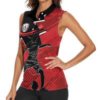 Custom Canada Soccer Women Sleeveless Polo Shirt Maple Leaf Together We Rise