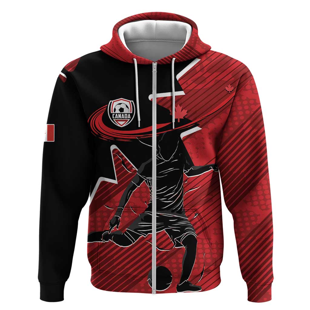 Custom Canada Soccer Zip Hoodie Maple Leaf Together We Rise
