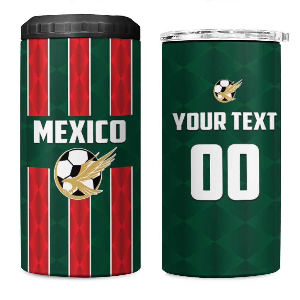 Custom Mexico Football 4 in 1 Can Cooler Tumbler Siempre Con El Tri