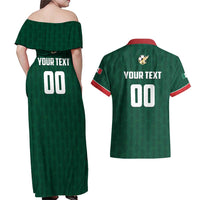 Custom Mexico Football Couples Matching Off Shoulder Maxi Dress and Hawaiian Shirt Siempre Con El Tri
