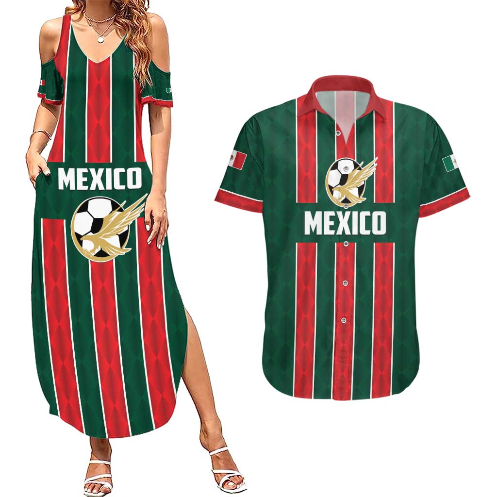 Custom Mexico Football Couples Matching Summer Maxi Dress and Hawaiian Shirt Siempre Con El Tri