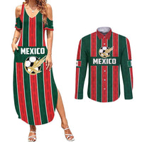 Custom Mexico Football Couples Matching Summer Maxi Dress and Long Sleeve Button Shirt Siempre Con El Tri