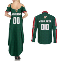 Custom Mexico Football Couples Matching Summer Maxi Dress and Long Sleeve Button Shirt Siempre Con El Tri