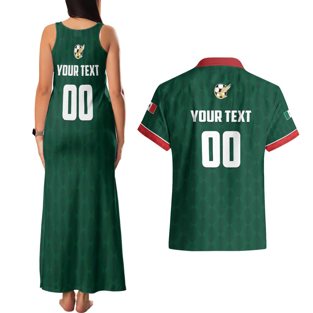 Custom Mexico Football Couples Matching Tank Maxi Dress and Hawaiian Shirt Siempre Con El Tri
