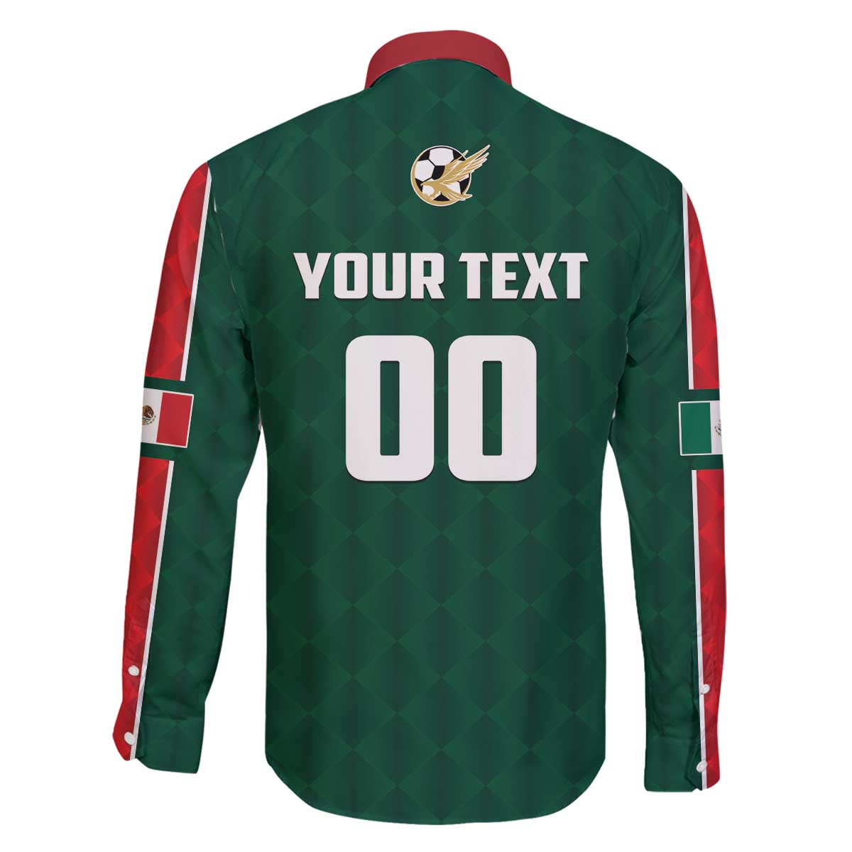 Custom Mexico Football Family Matching Off The Shoulder Long Sleeve Dress and Hawaiian Shirt Siempre Con El Tri