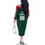 Custom Mexico Football Family Matching Off The Shoulder Long Sleeve Dress and Hawaiian Shirt Siempre Con El Tri