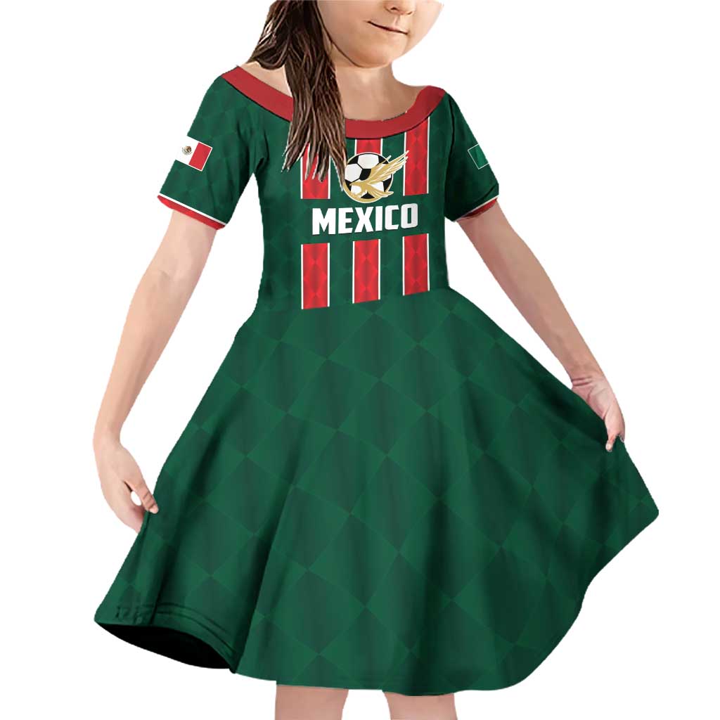 Custom Mexico Football Family Matching Off Shoulder Short Dress and Hawaiian Shirt Siempre Con El Tri
