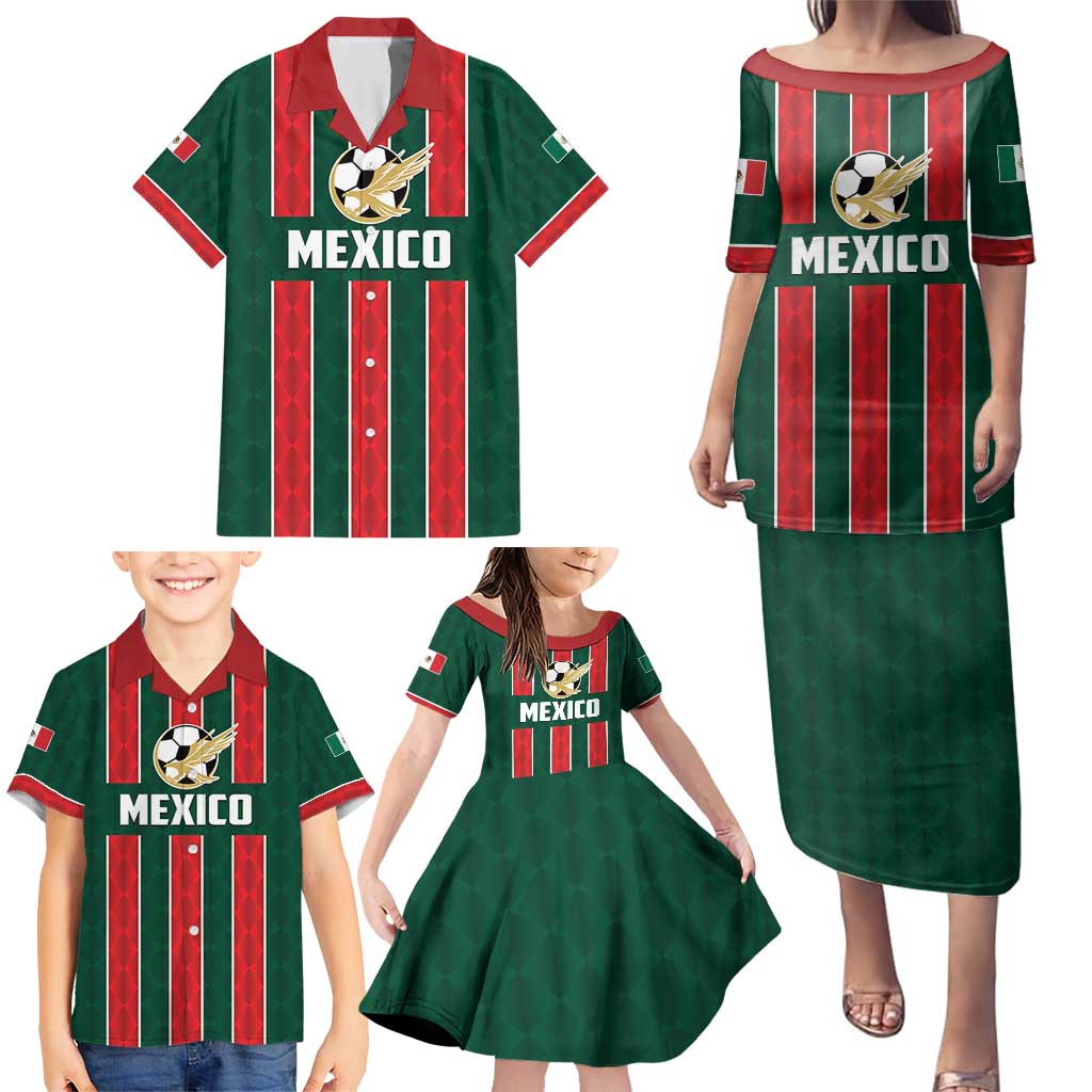 Custom Mexico Football Family Matching Puletasi and Hawaiian Shirt Siempre Con El Tri
