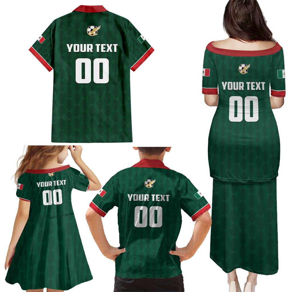 Custom Mexico Football Family Matching Puletasi and Hawaiian Shirt Siempre Con El Tri