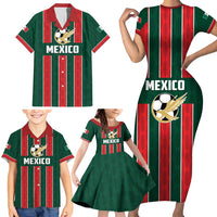 Custom Mexico Football Family Matching Short Sleeve Bodycon Dress and Hawaiian Shirt Siempre Con El Tri