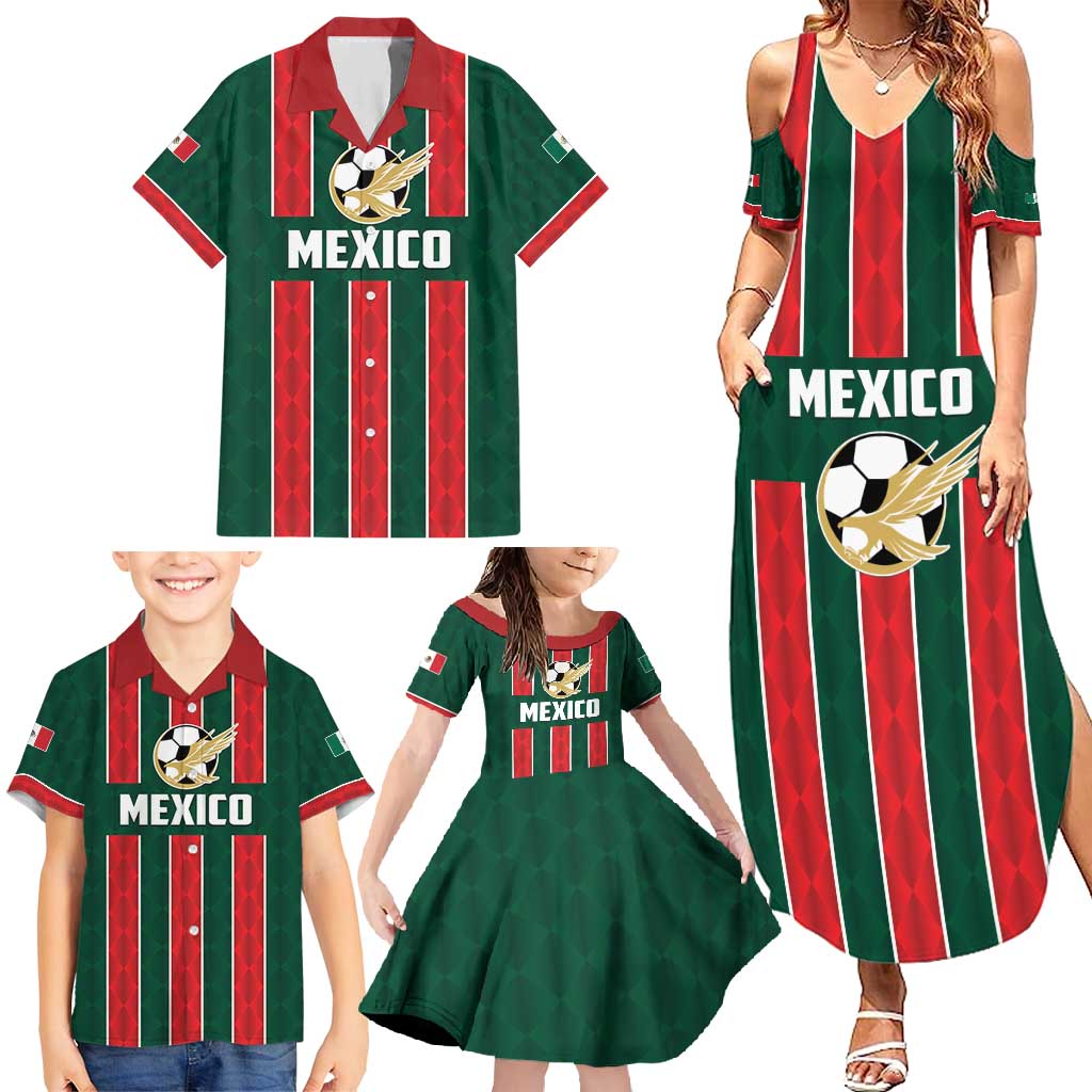 Custom Mexico Football Family Matching Summer Maxi Dress and Hawaiian Shirt Siempre Con El Tri