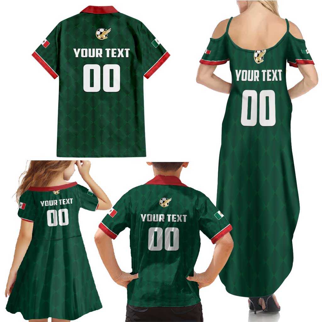 Custom Mexico Football Family Matching Summer Maxi Dress and Hawaiian Shirt Siempre Con El Tri