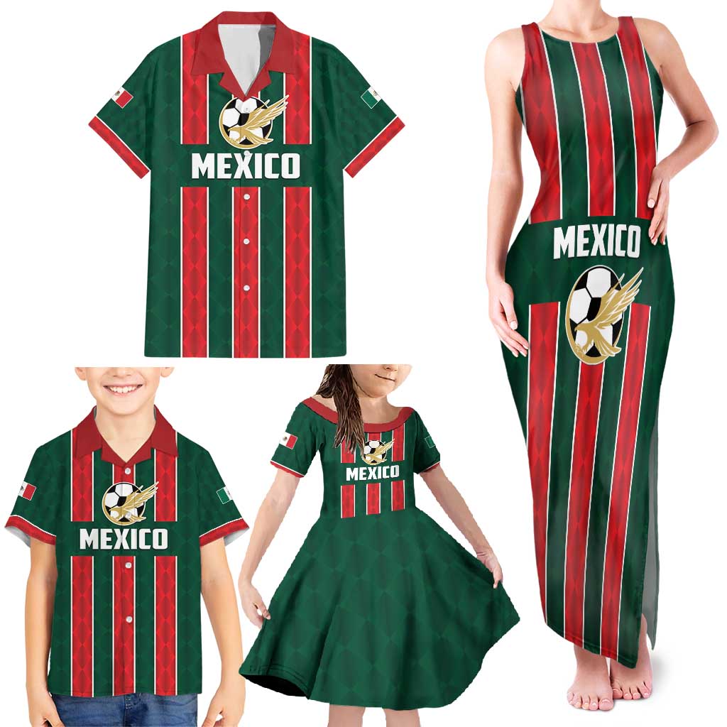 Custom Mexico Football Family Matching Tank Maxi Dress and Hawaiian Shirt Siempre Con El Tri