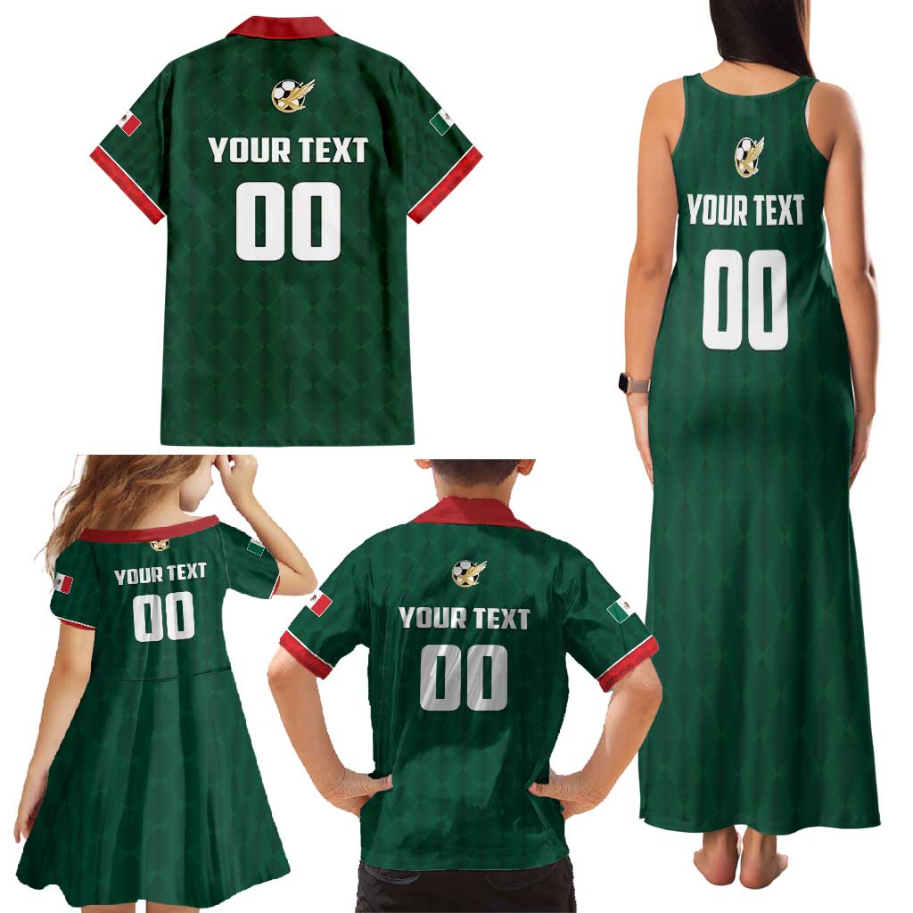 Custom Mexico Football Family Matching Tank Maxi Dress and Hawaiian Shirt Siempre Con El Tri