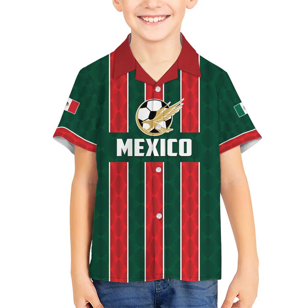 Custom Mexico Football Kid Hawaiian Shirt Siempre Con El Tri