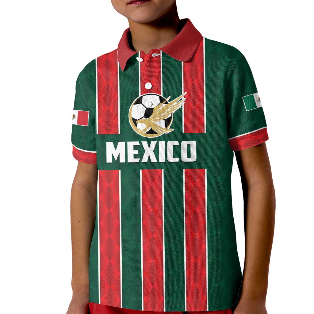 Custom Mexico Football Kid Polo Shirt Siempre Con El Tri