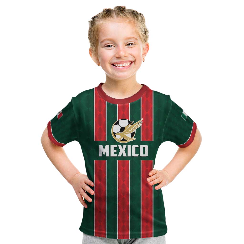 Custom Mexico Football Kid T Shirt Siempre Con El Tri
