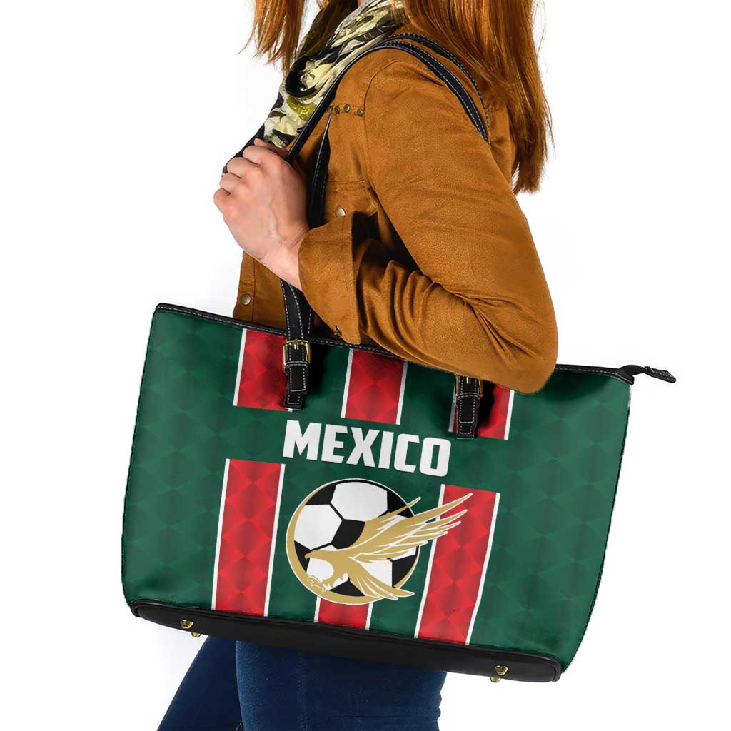 Mexico Football Leather Tote Bag Siempre Con El Tri
