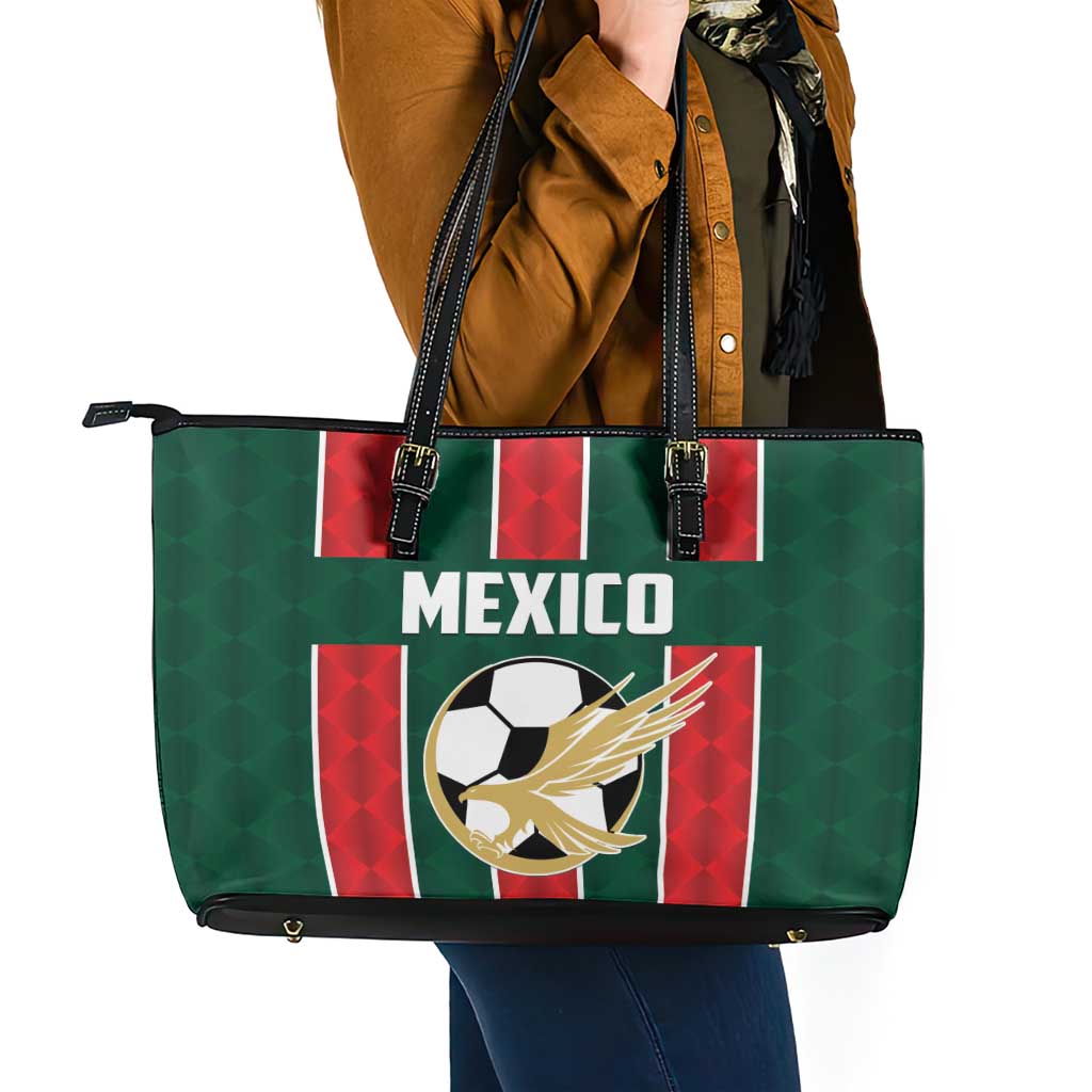 Mexico Football Leather Tote Bag Siempre Con El Tri