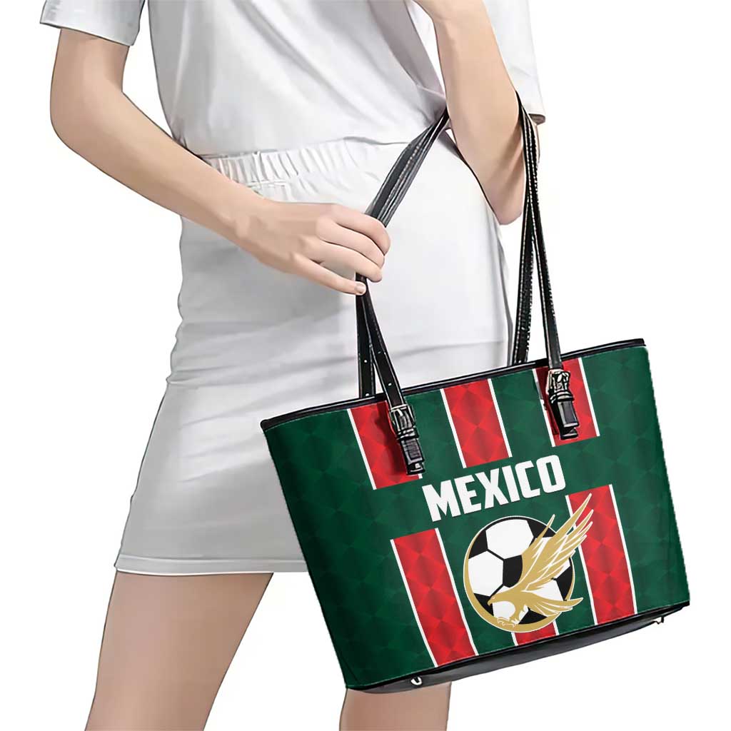 Mexico Football Leather Tote Bag Siempre Con El Tri