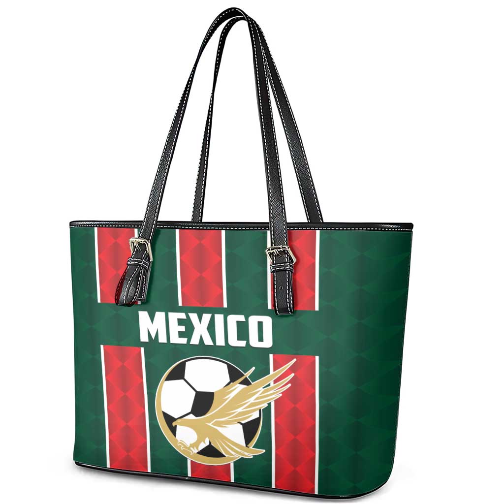 Mexico Football Leather Tote Bag Siempre Con El Tri