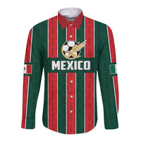 Custom Mexico Football Long Sleeve Button Shirt Siempre Con El Tri