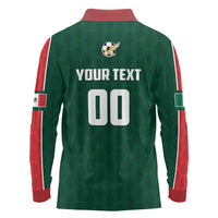 Custom Mexico Football Long Sleeve Polo Shirt Siempre Con El Tri