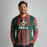 Custom Mexico Football Long Sleeve Polo Shirt Siempre Con El Tri
