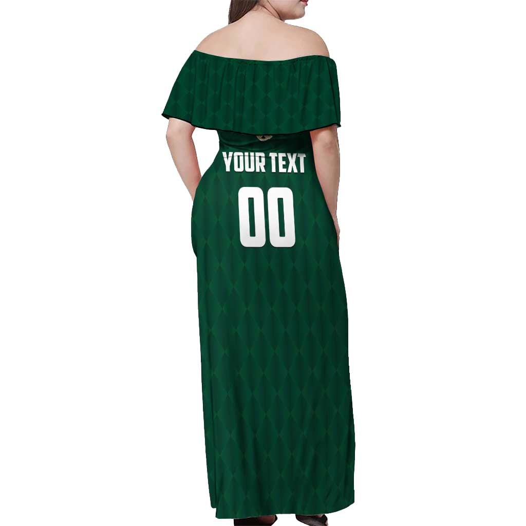 Custom Mexico Football Off Shoulder Maxi Dress Siempre Con El Tri