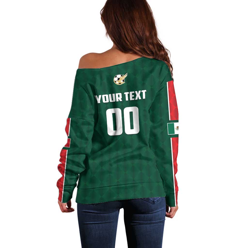 Custom Mexico Football Off Shoulder Sweater Siempre Con El Tri