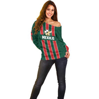 Custom Mexico Football Off Shoulder Sweater Siempre Con El Tri