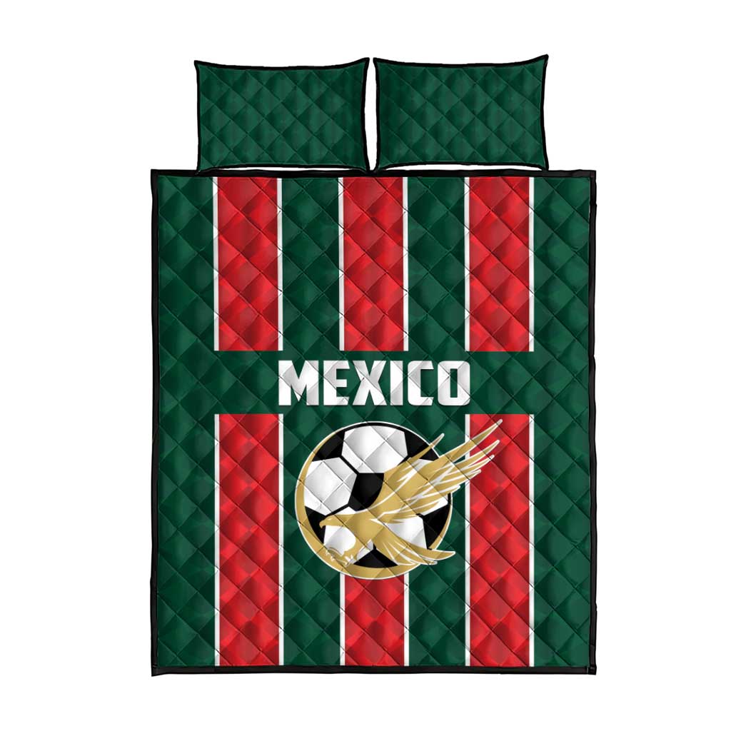 Mexico Football Quilt Bed Set Siempre Con El Tri