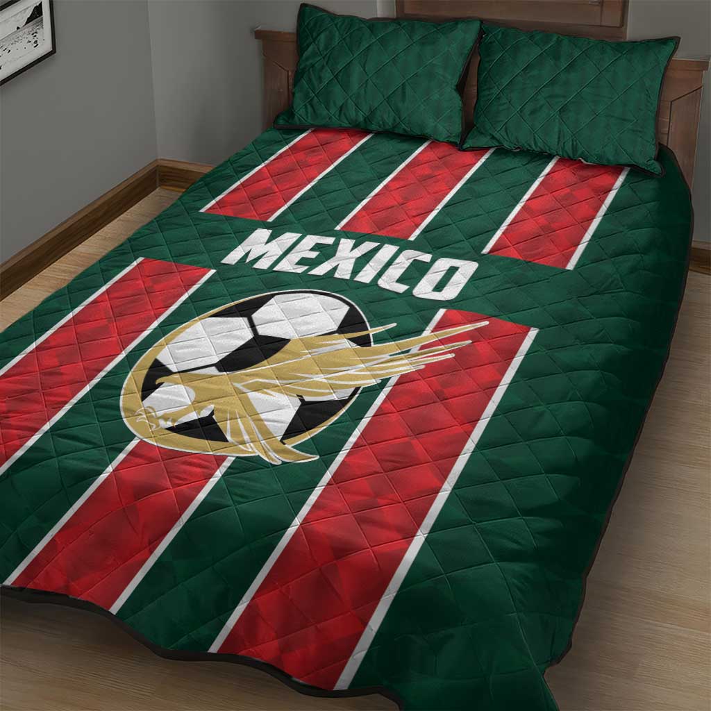 Mexico Football Quilt Bed Set Siempre Con El Tri