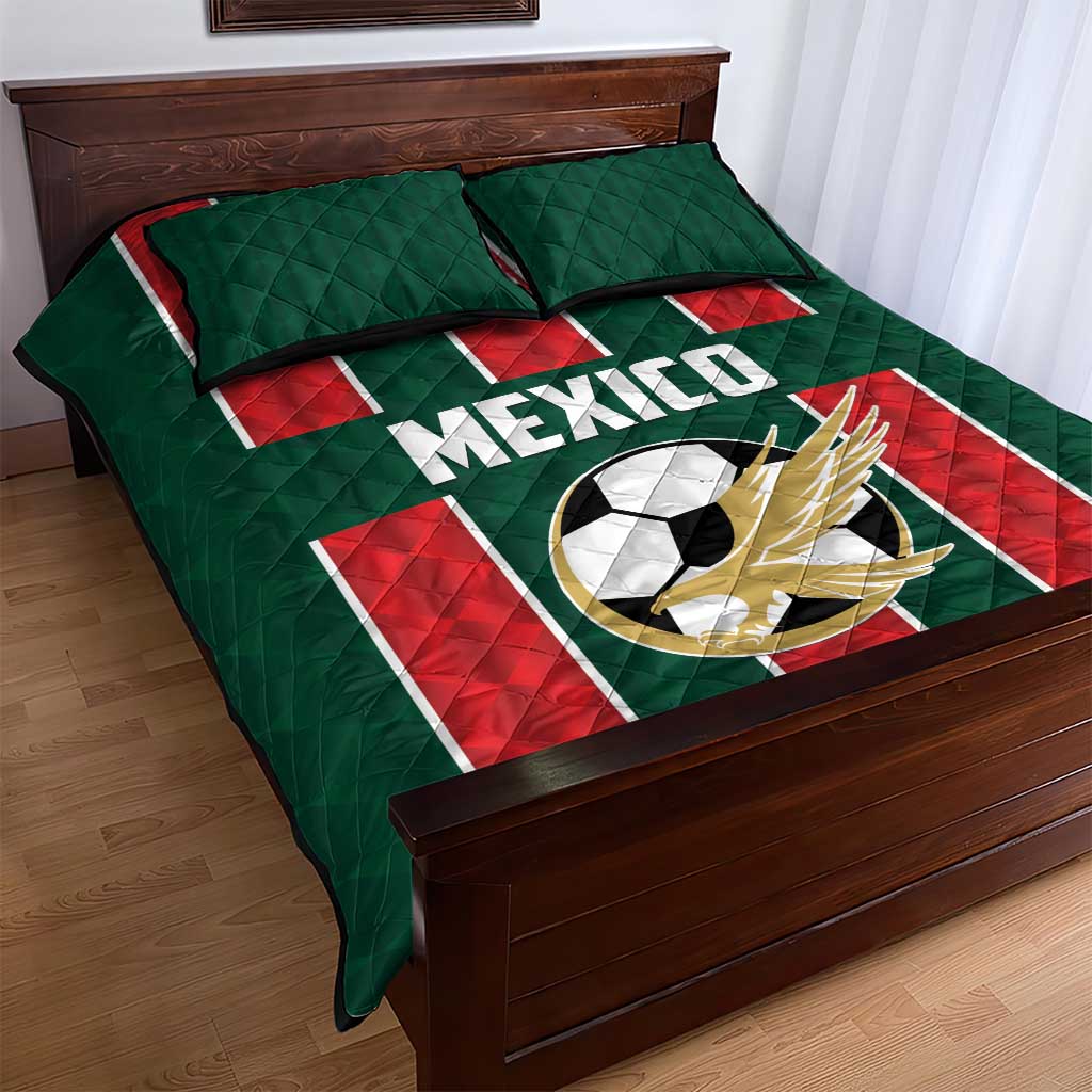 Mexico Football Quilt Bed Set Siempre Con El Tri