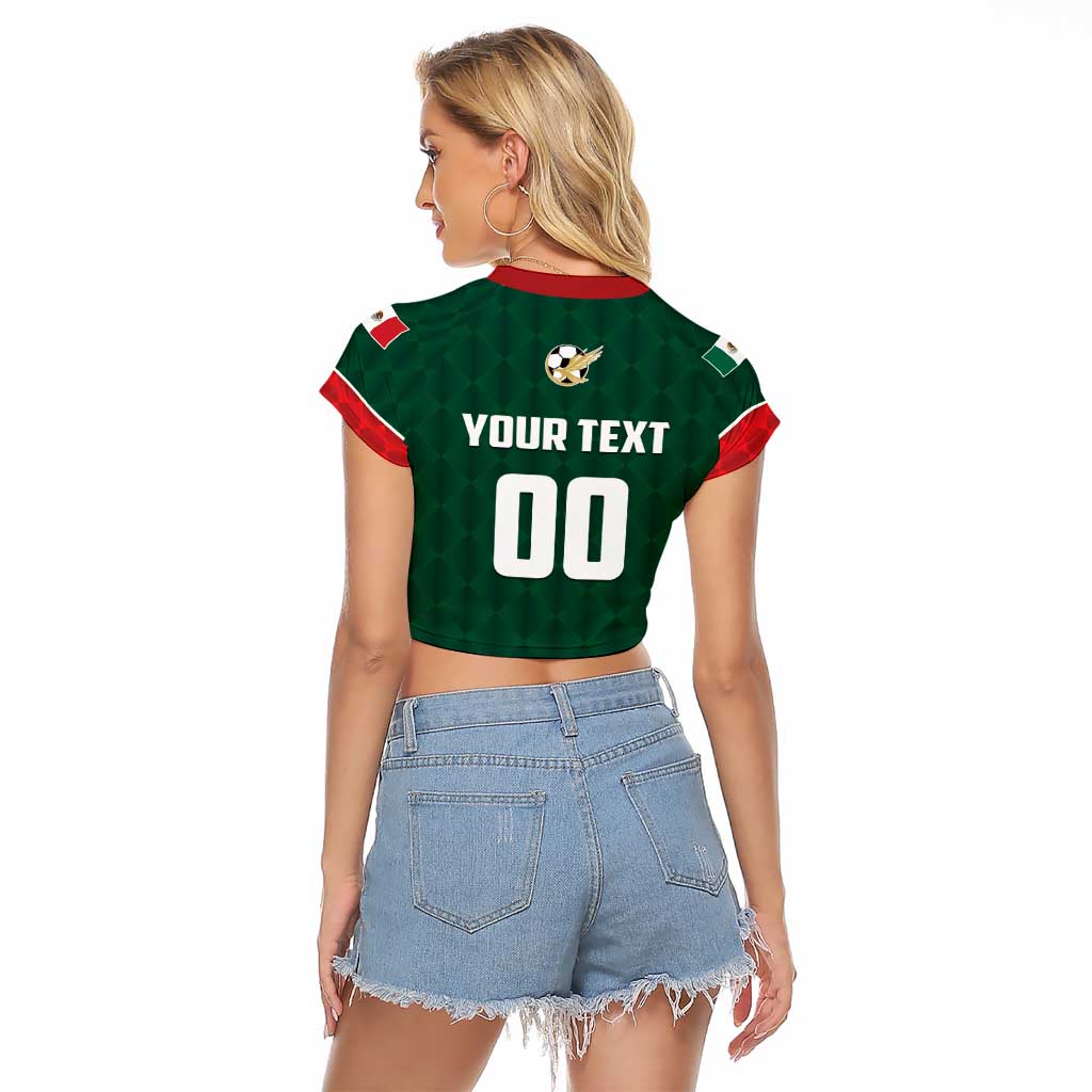 Custom Mexico Football Raglan Cropped T Shirt Siempre Con El Tri