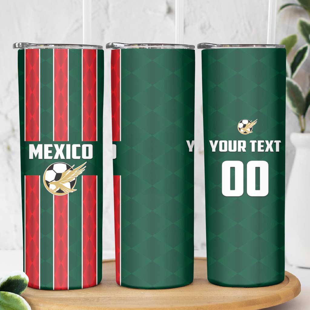 Custom Mexico Football Skinny Tumbler Siempre Con El Tri