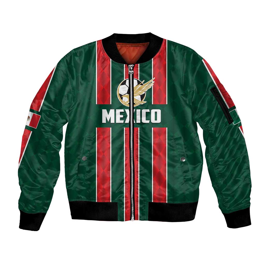 Custom Mexico Football Sleeve Zip Bomber Jacket Siempre Con El Tri