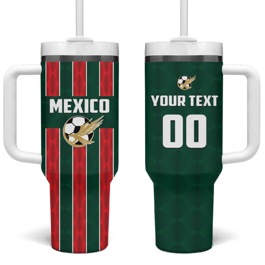 Custom Mexico Football Tumbler With Handle Siempre Con El Tri