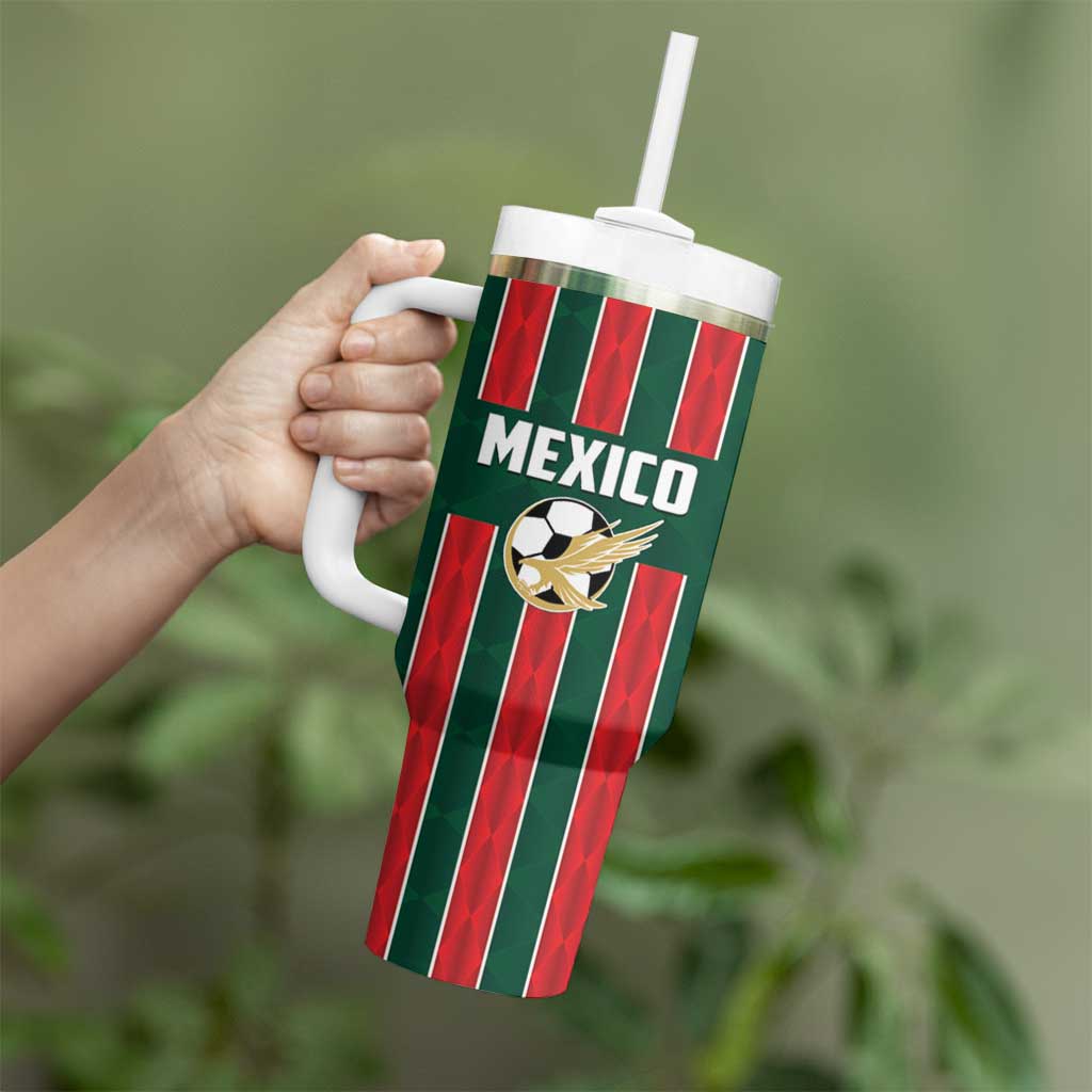 Custom Mexico Football Tumbler With Handle Siempre Con El Tri