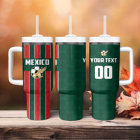 Custom Mexico Football Tumbler With Handle Siempre Con El Tri