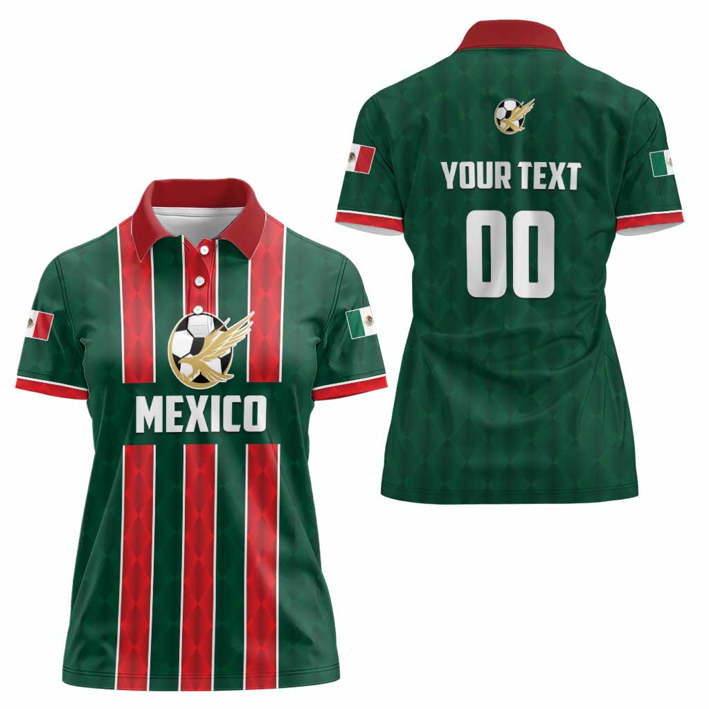 Custom Mexico Football Women Polo Shirt Siempre Con El Tri