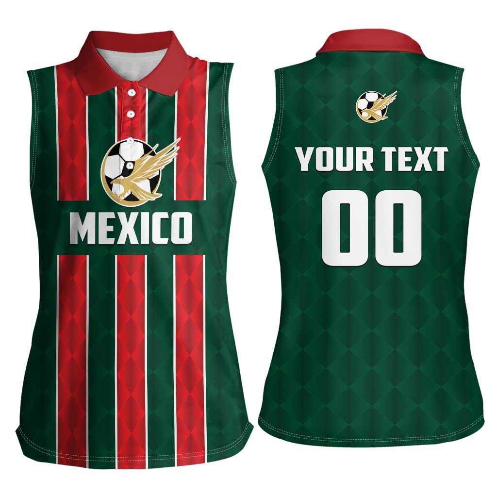 Custom Mexico Football Women Sleeveless Polo Shirt Siempre Con El Tri