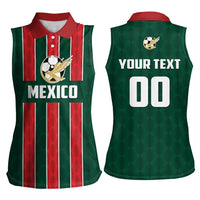 Custom Mexico Football Women Sleeveless Polo Shirt Siempre Con El Tri
