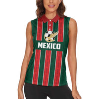 Custom Mexico Football Women Sleeveless Polo Shirt Siempre Con El Tri