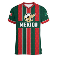 Custom Mexico Football Women V-Neck T-Shirt Siempre Con El Tri
