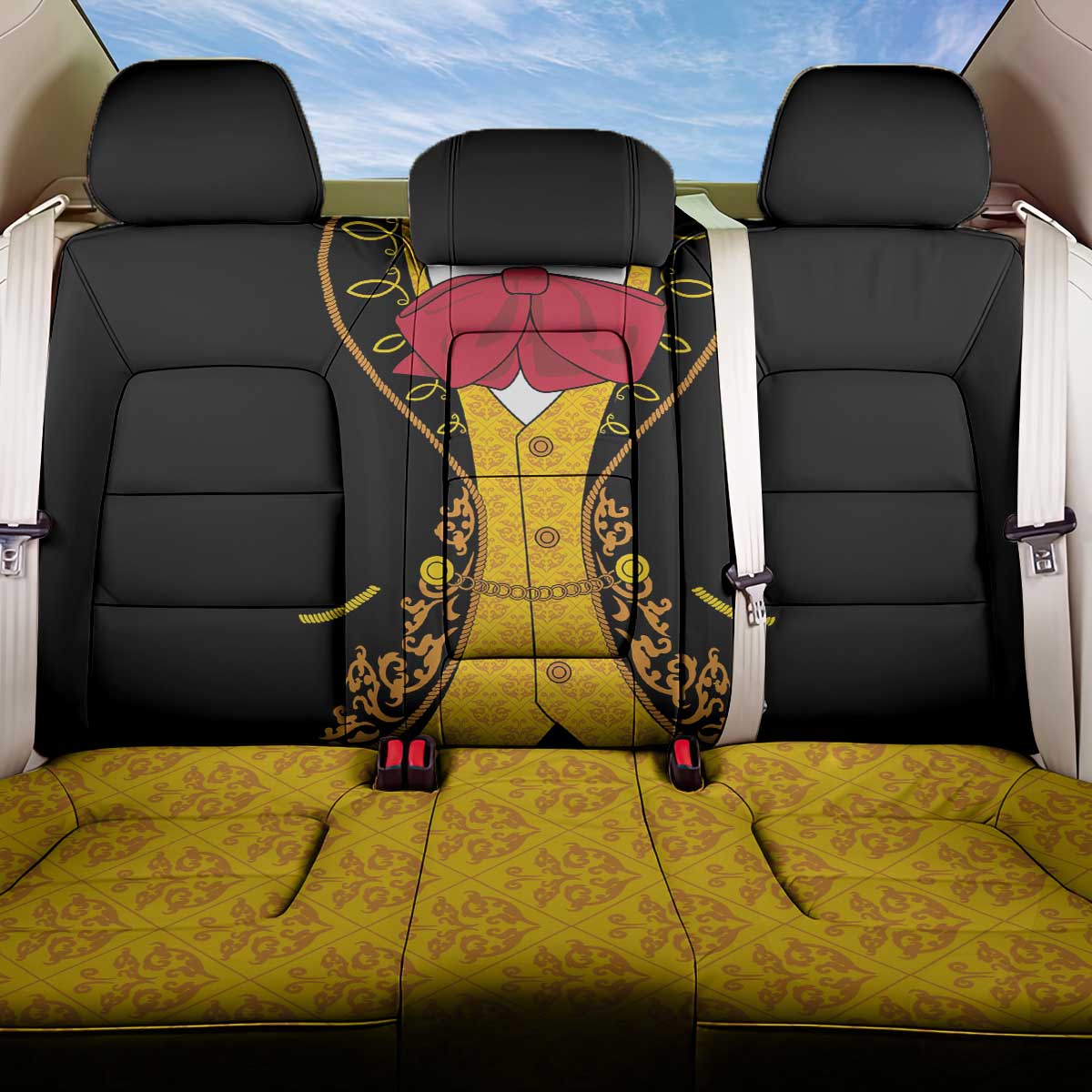 Mexican Mariachi Charro Suit Stylized Back Car Seat Cover Cinco de Mayo Fiesta