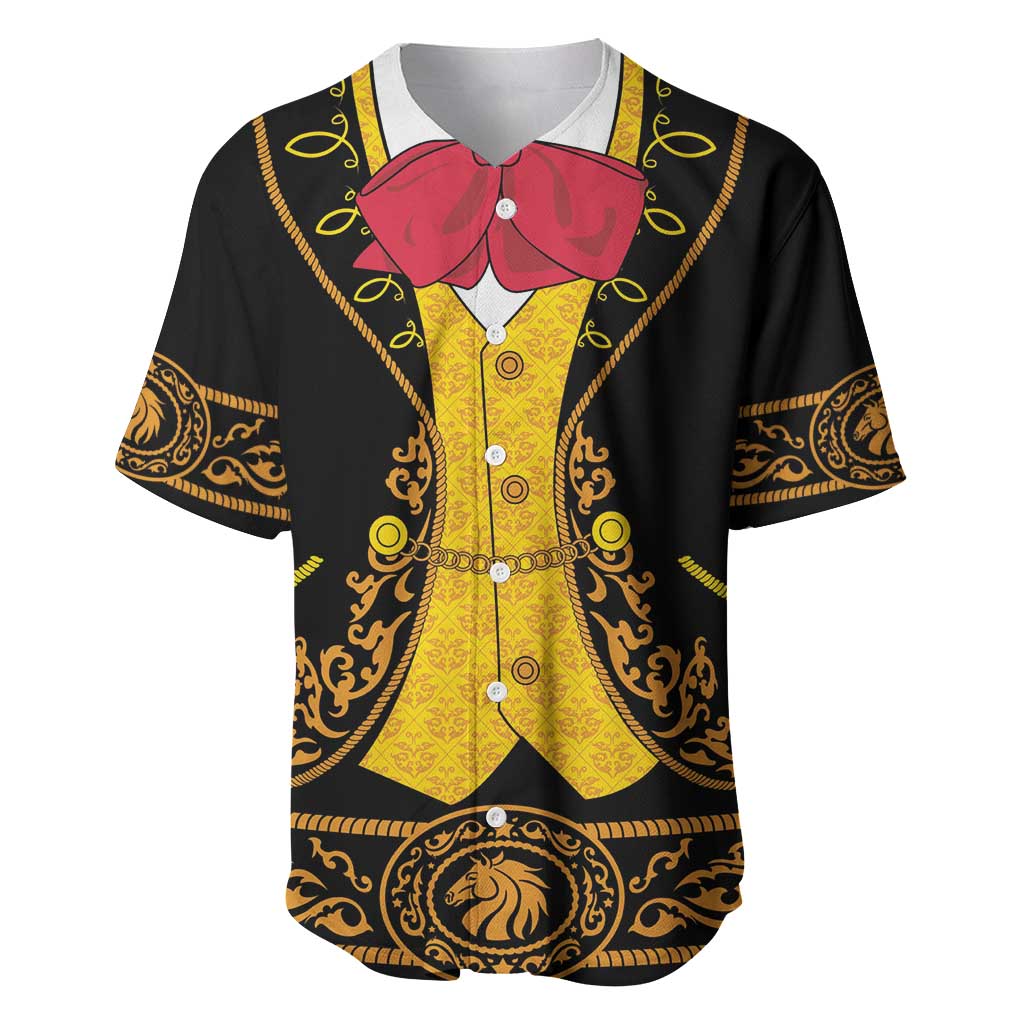 Mexican Mariachi Charro Suit Stylized Baseball Jersey Cinco de Mayo Fiesta