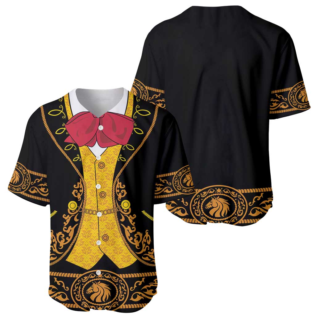 Mexican Mariachi Charro Suit Stylized Baseball Jersey Cinco de Mayo Fiesta