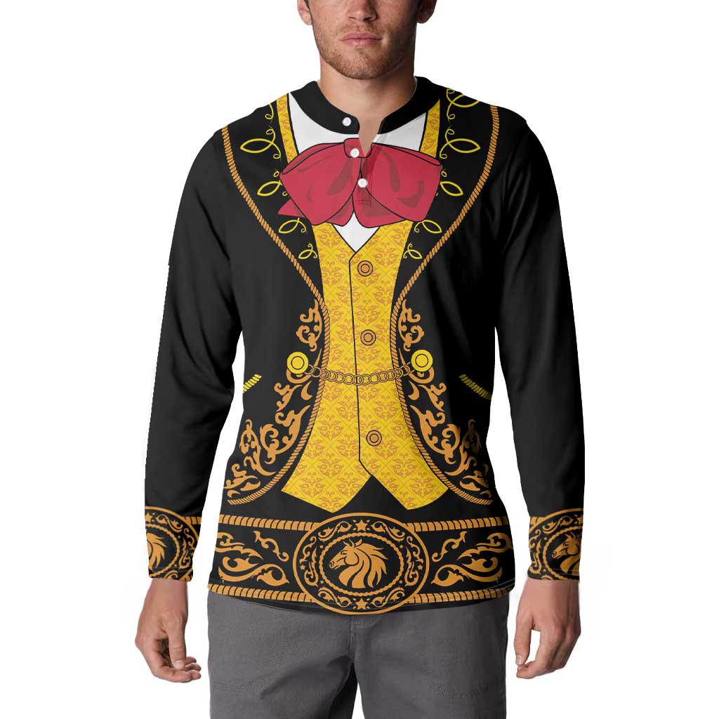 Mexican Mariachi Charro Suit Stylized Button Sweatshirt Cinco de Mayo Fiesta