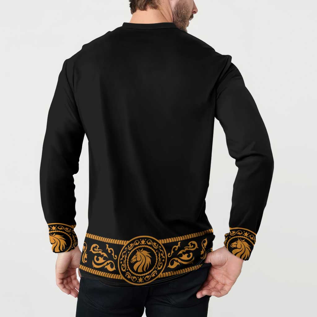 Mexican Mariachi Charro Suit Stylized Button Sweatshirt Cinco de Mayo Fiesta